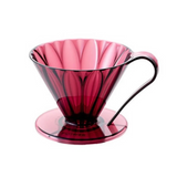 Cafec Tritan Flower Dripper Filter Holder 2-4 Cups | Clear Red Wine