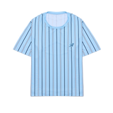 T-shirt Cropped Oxford | Bleu