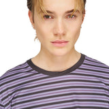 Chandail Striped LS Femme | Raisin