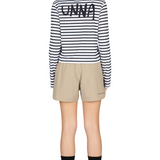 Chandail Striped LS Femme | Blanc & Navy