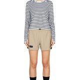 Chandail Striped LS Femme | Blanc & Navy