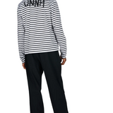 Chandail Striped LS | Blanc & Navy