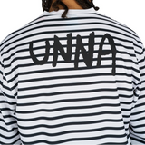 Chandail Striped LS | Blanc & Navy