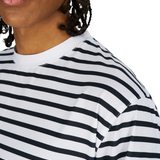 Chandail Striped LS | Blanc & Navy