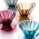 Porte Filtre Cafec Tritan Flower Dripper 2-4 tasses | Bleu Vert transparent